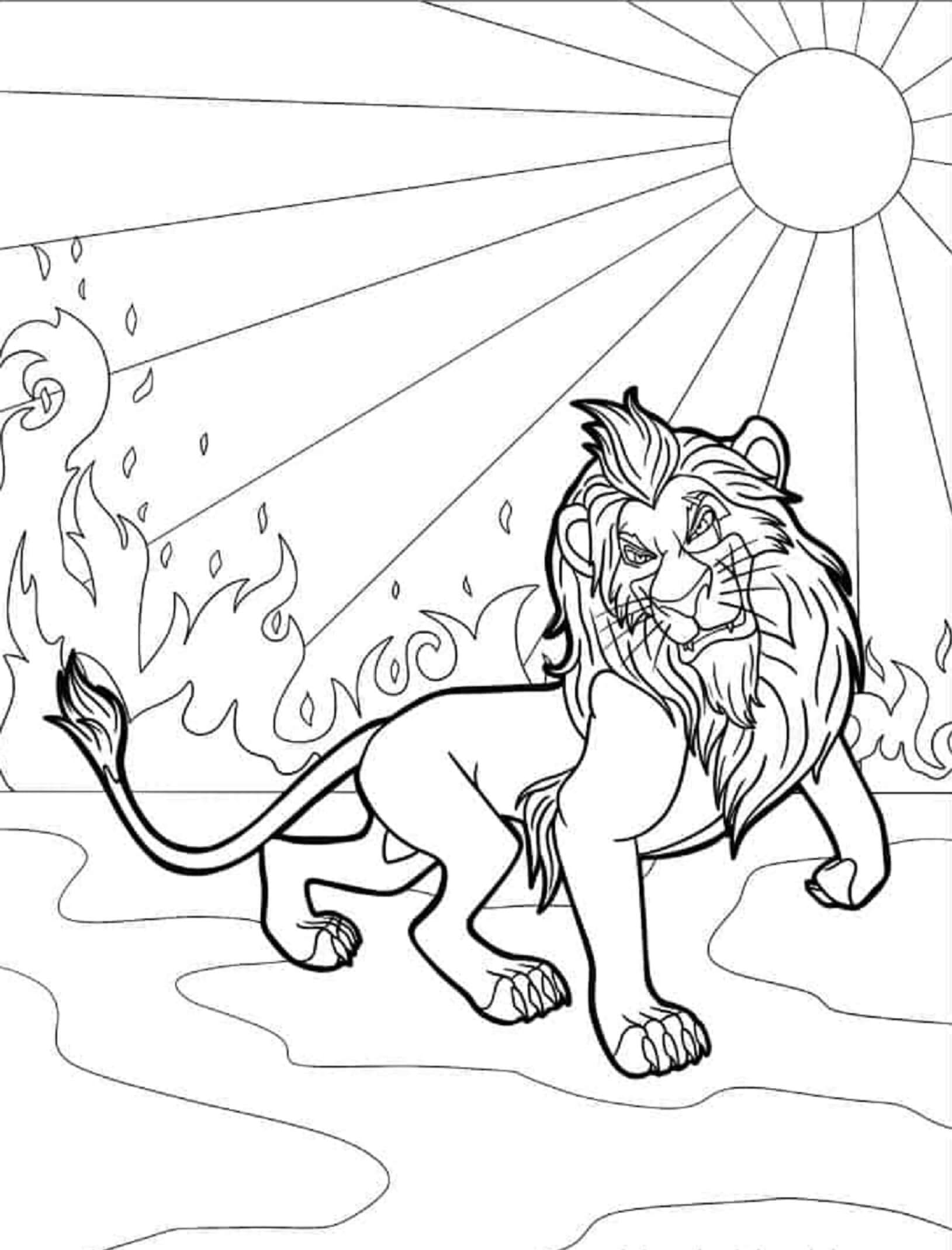 라이온킹의 화난 흉터 coloring page