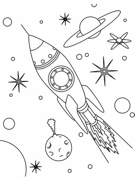로켓 이미지 개요 coloring page