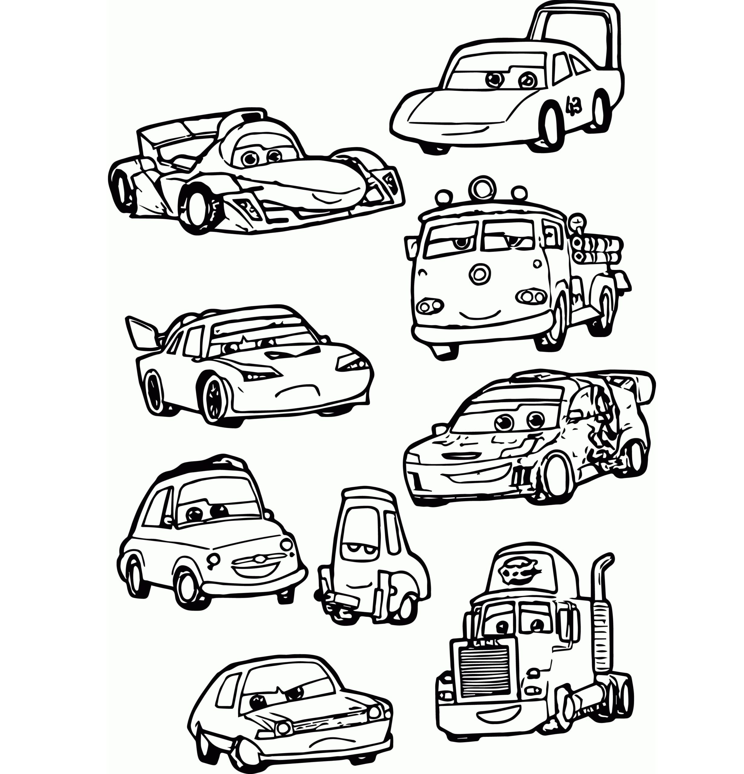 만화 자동차 coloring page