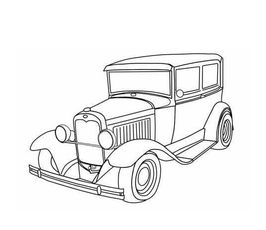 무료 골동품 자동차 coloring page