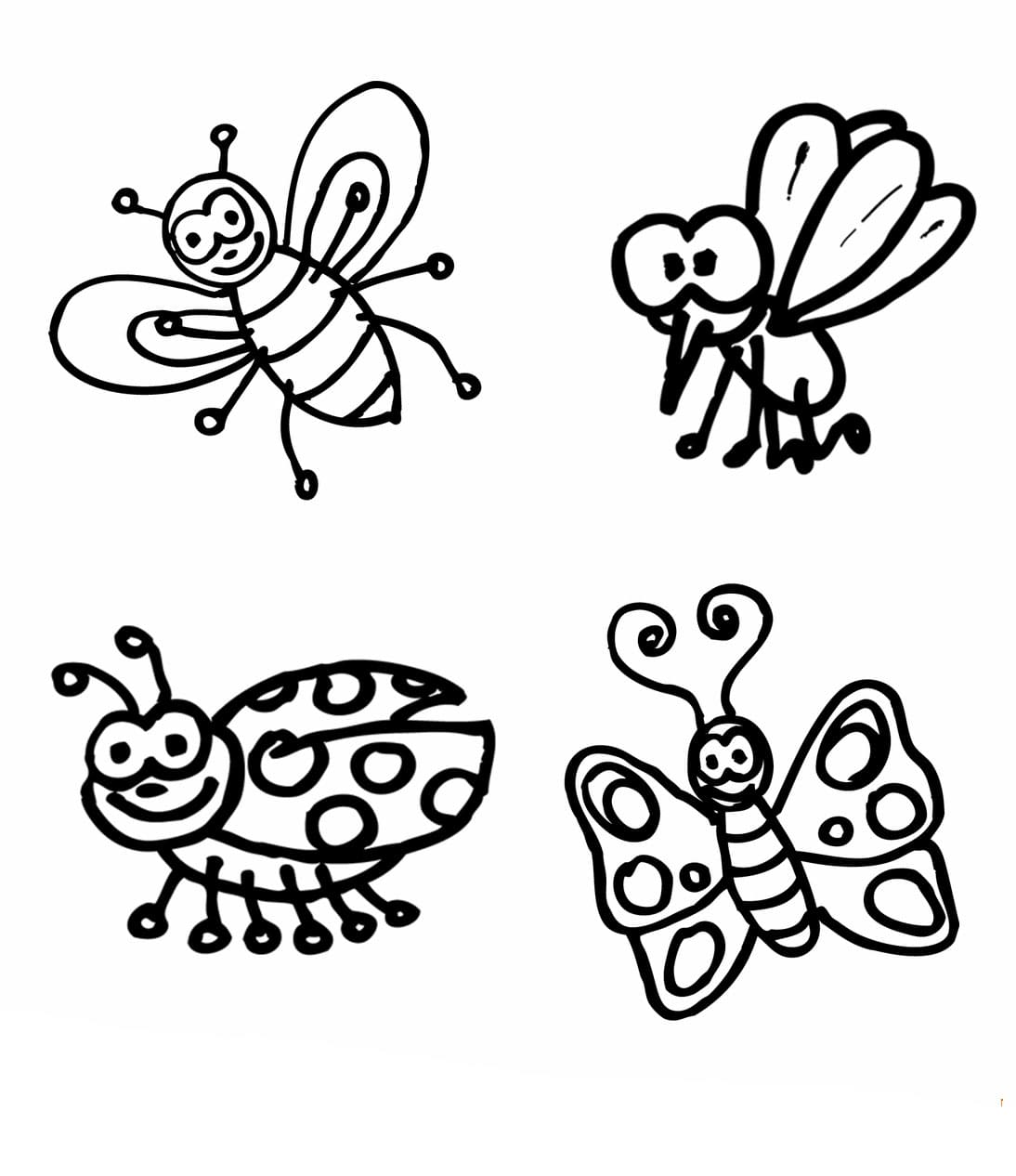 무료 곤충 coloring page