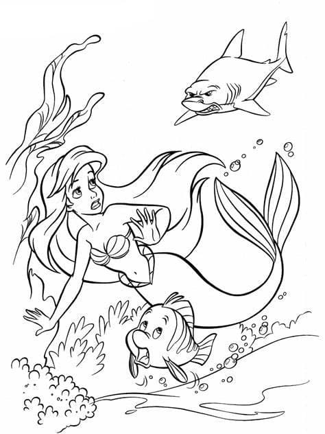 무료 해피 아리엘 coloring page