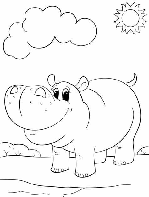 무료 하마 이미지 HD coloring page