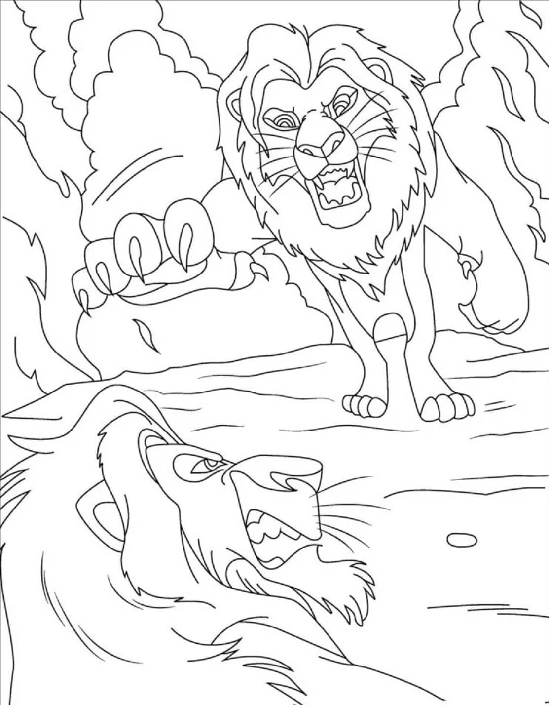 무파사 vs 스카 coloring page