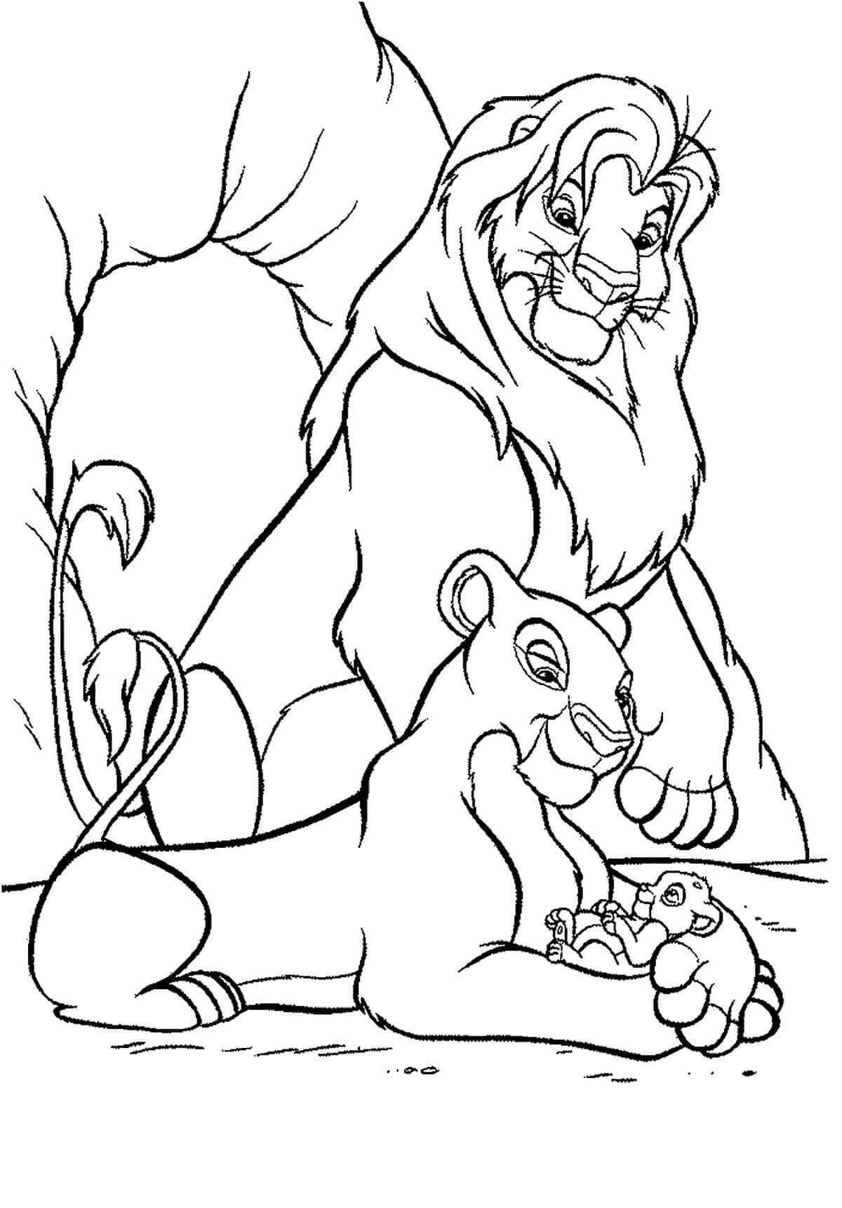 무파사의 가족 coloring page