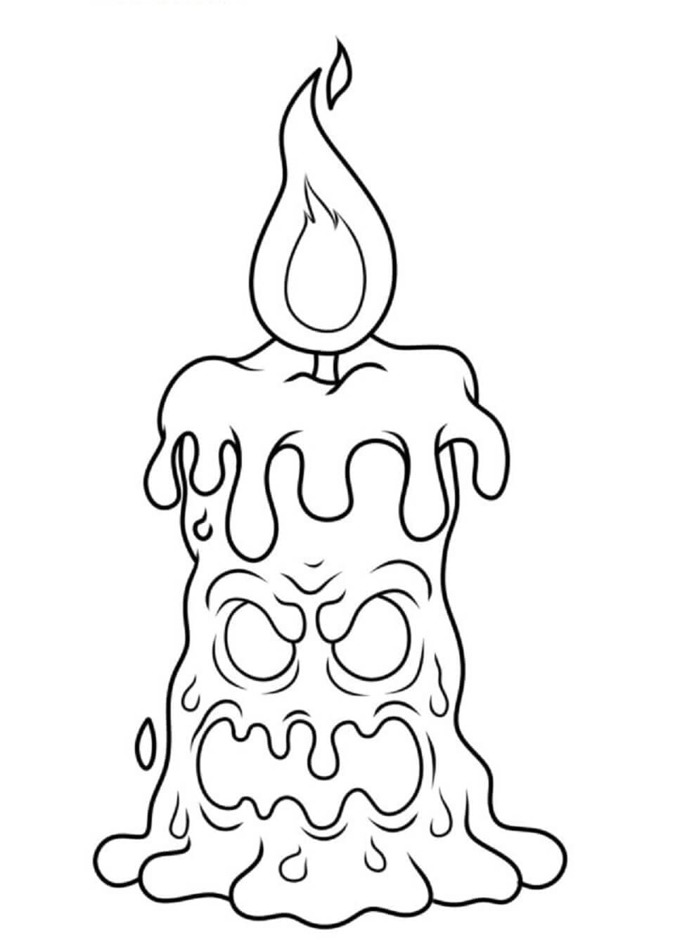 무서운 양초 coloring page