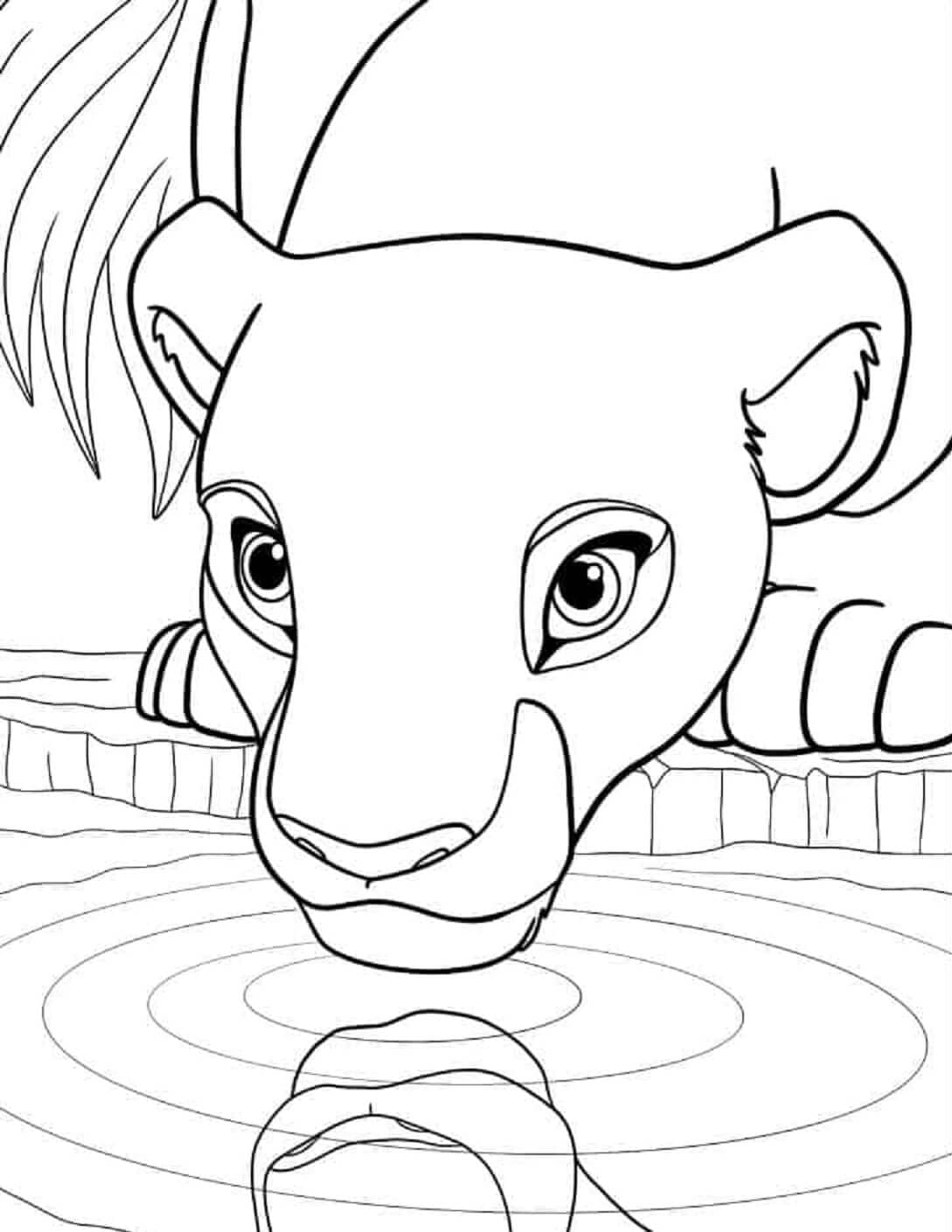 날라가 물을 마신다 coloring page