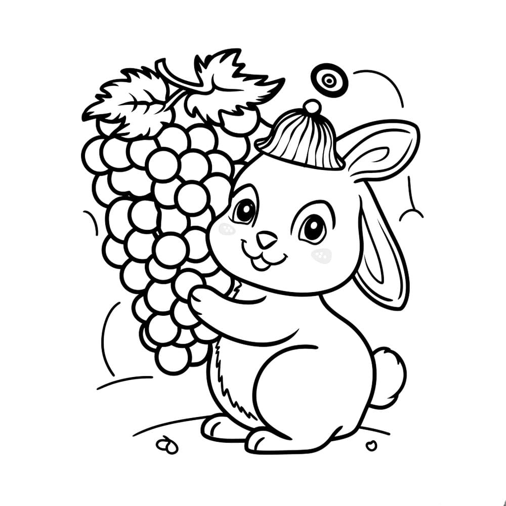 포도와 토끼 coloring page