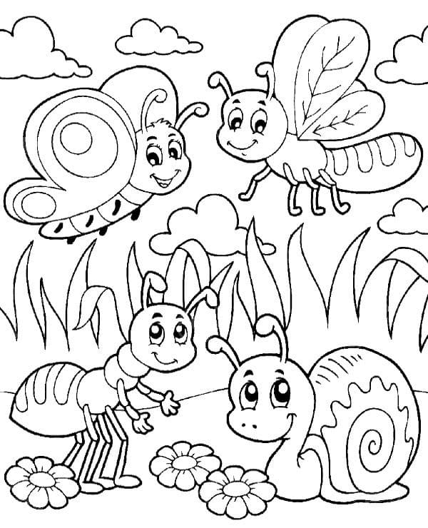 사랑스러운 곤충 coloring page
