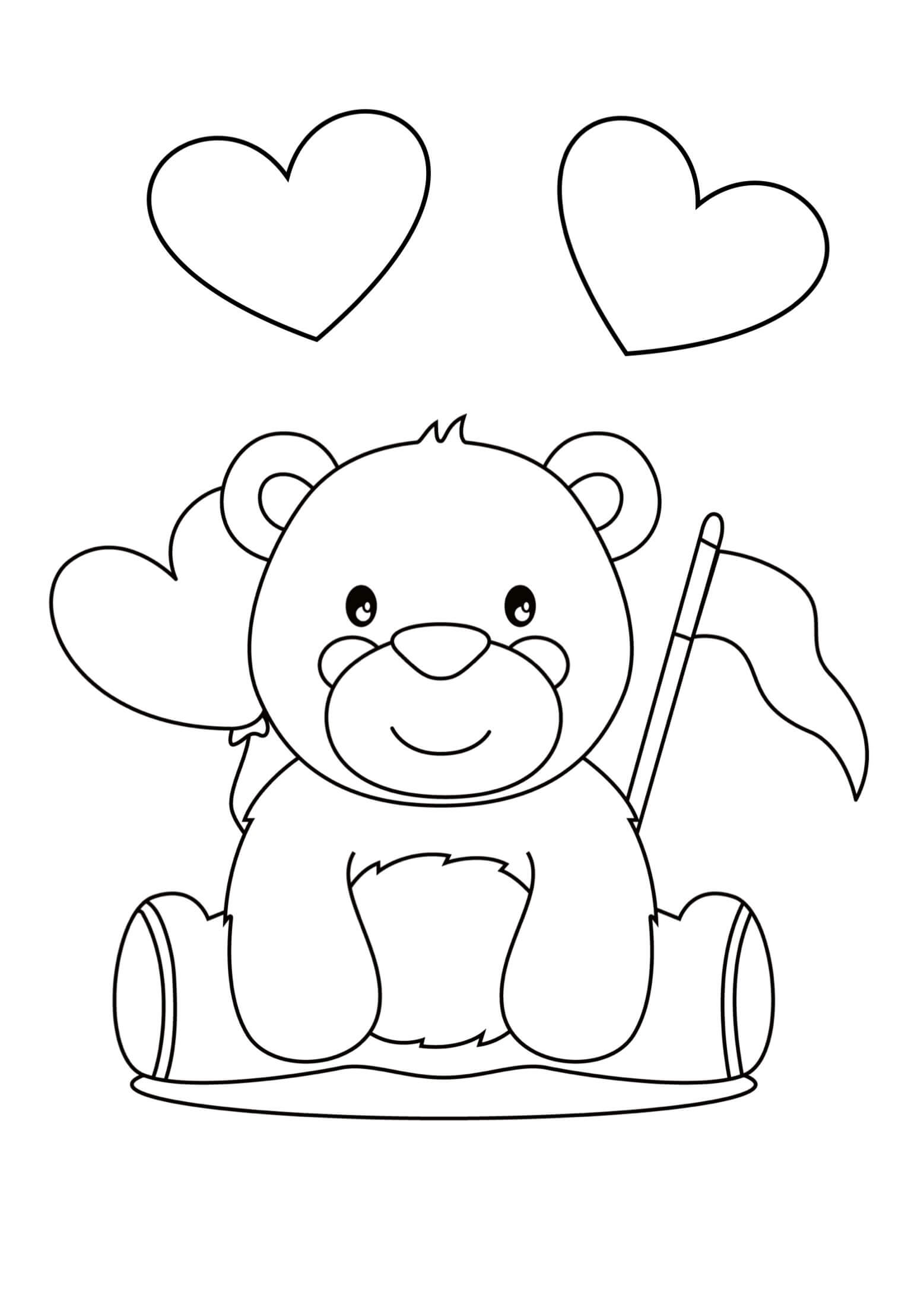 사랑스러운 테디베어 coloring page