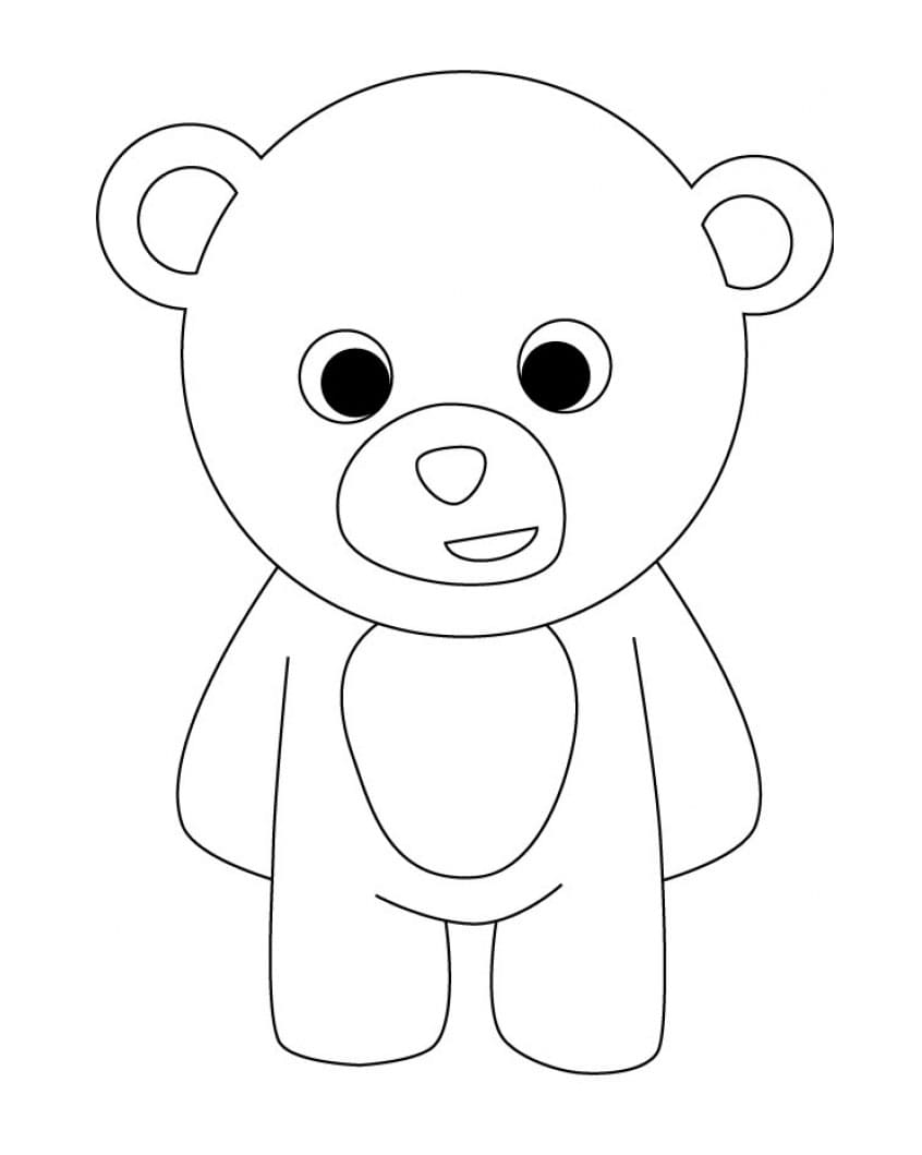 사랑스러운 테디베어가 서 있다 coloring page