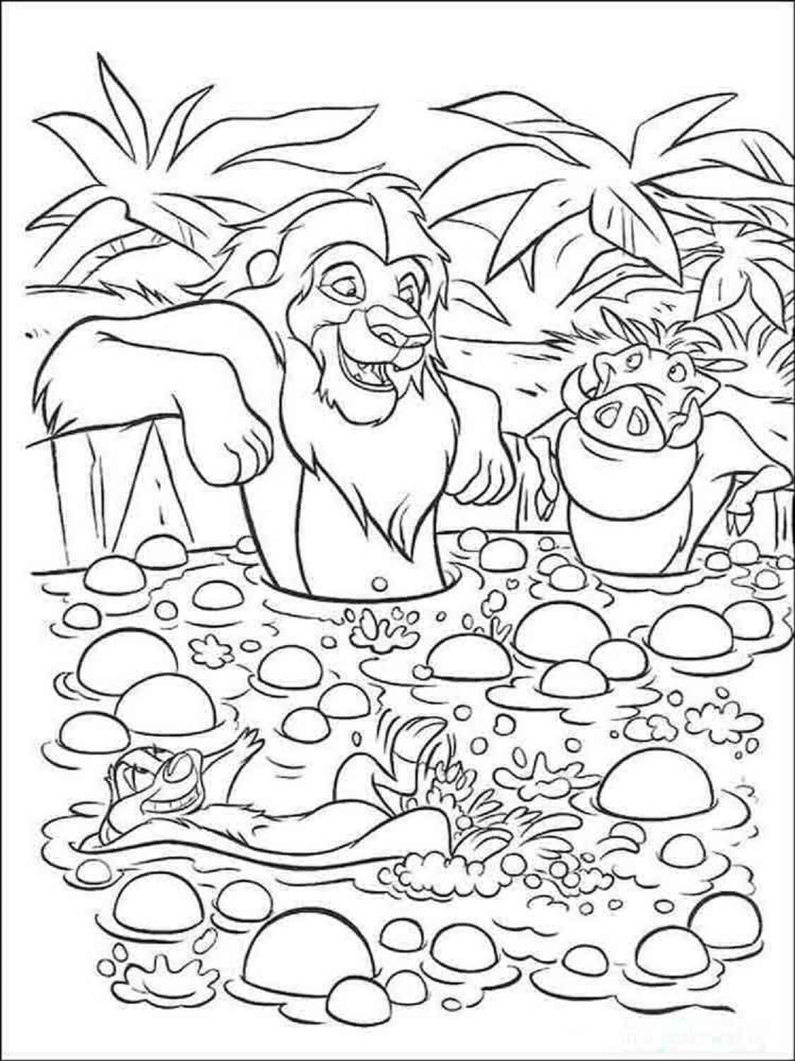 심바와 품바와 티몬 coloring page