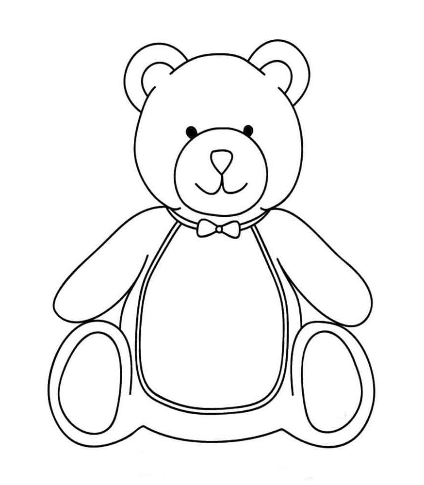 심플한 테디베어 coloring page