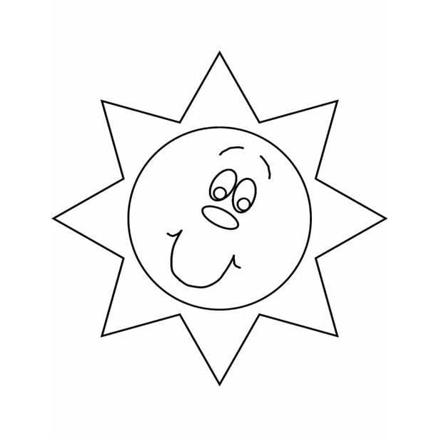 Smiling Sun coloring page