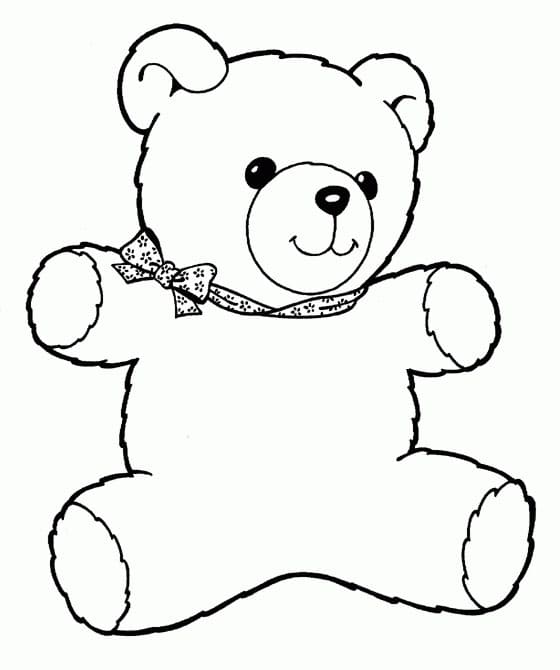 웃고 있는 테디베어 coloring page