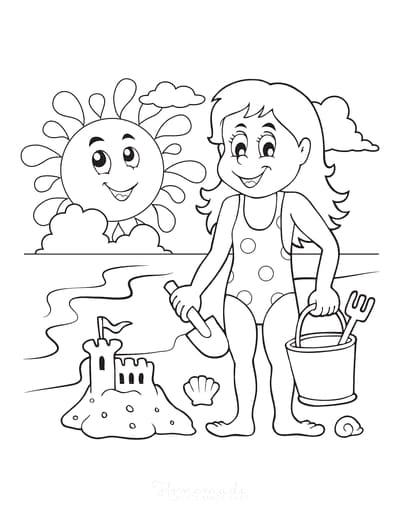여름 방학 coloring page