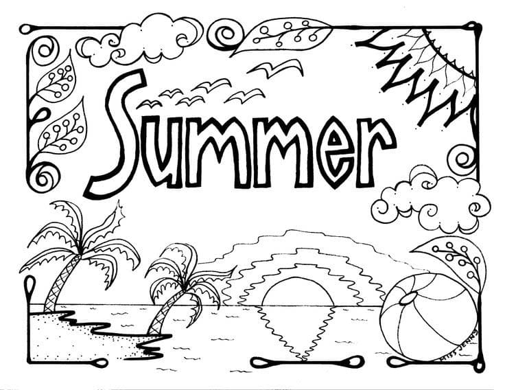 여름 해변 coloring page
