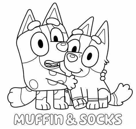 Muffin and Socks coloring page