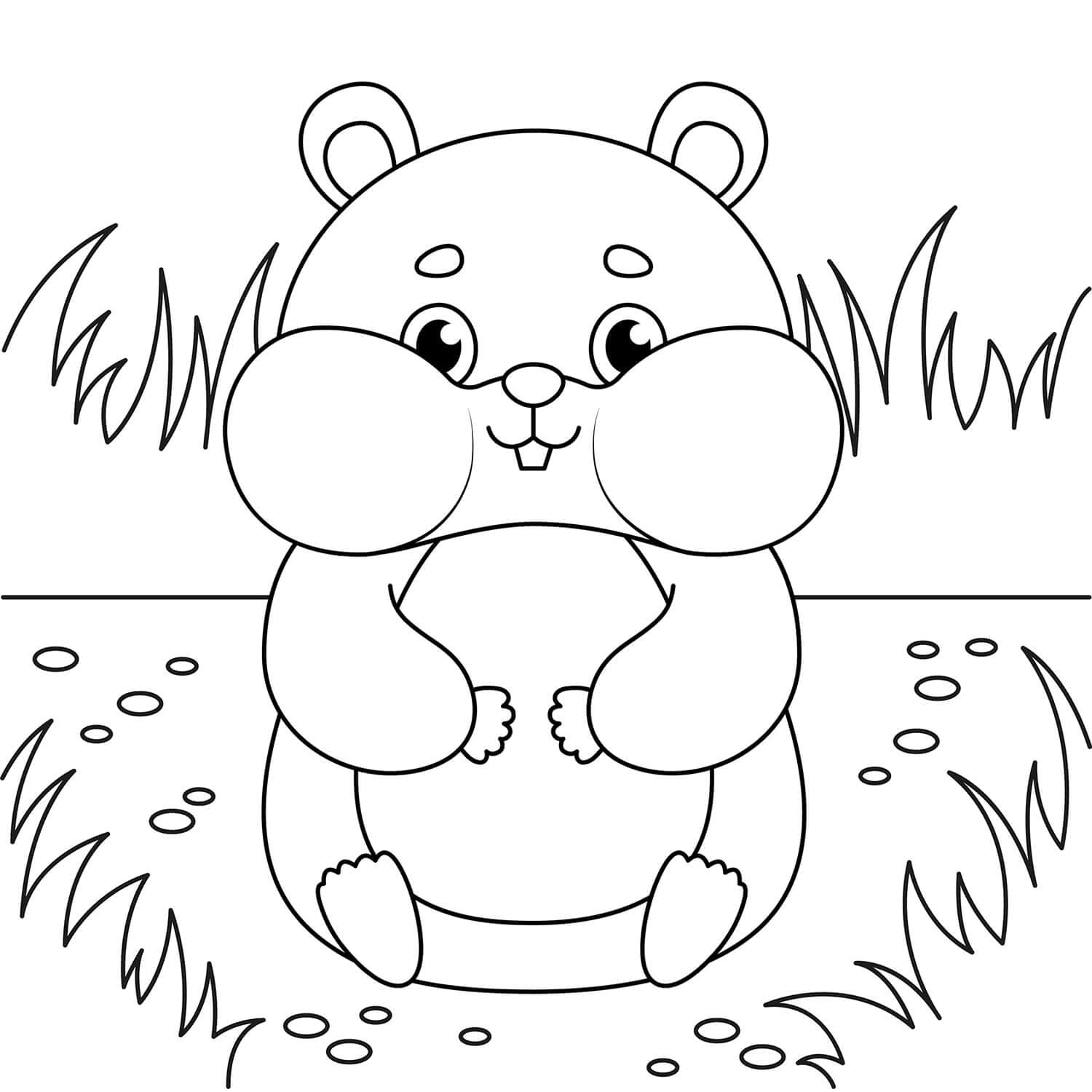 아이들을 위한 귀여운 햄스터 이미지 무료 coloring page