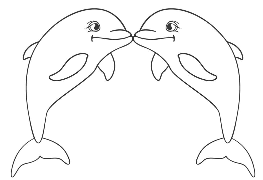 돌고래 커플 coloring page