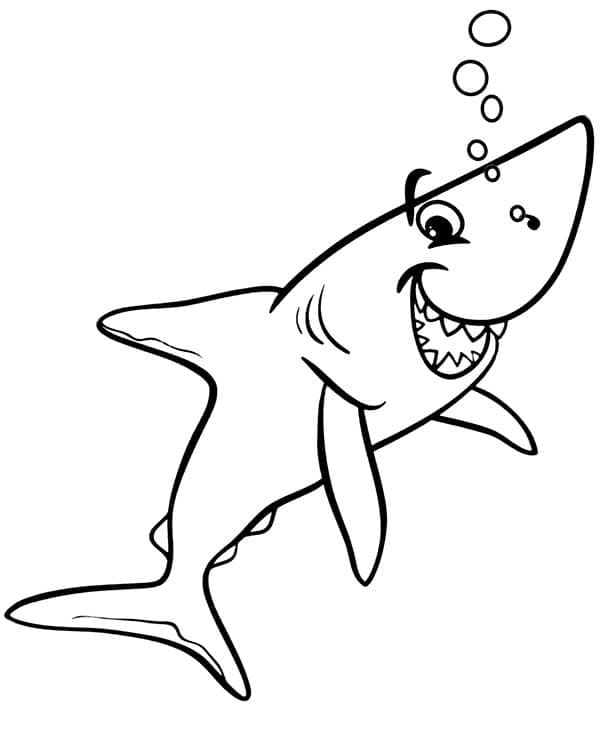 행복한 상어 coloring page