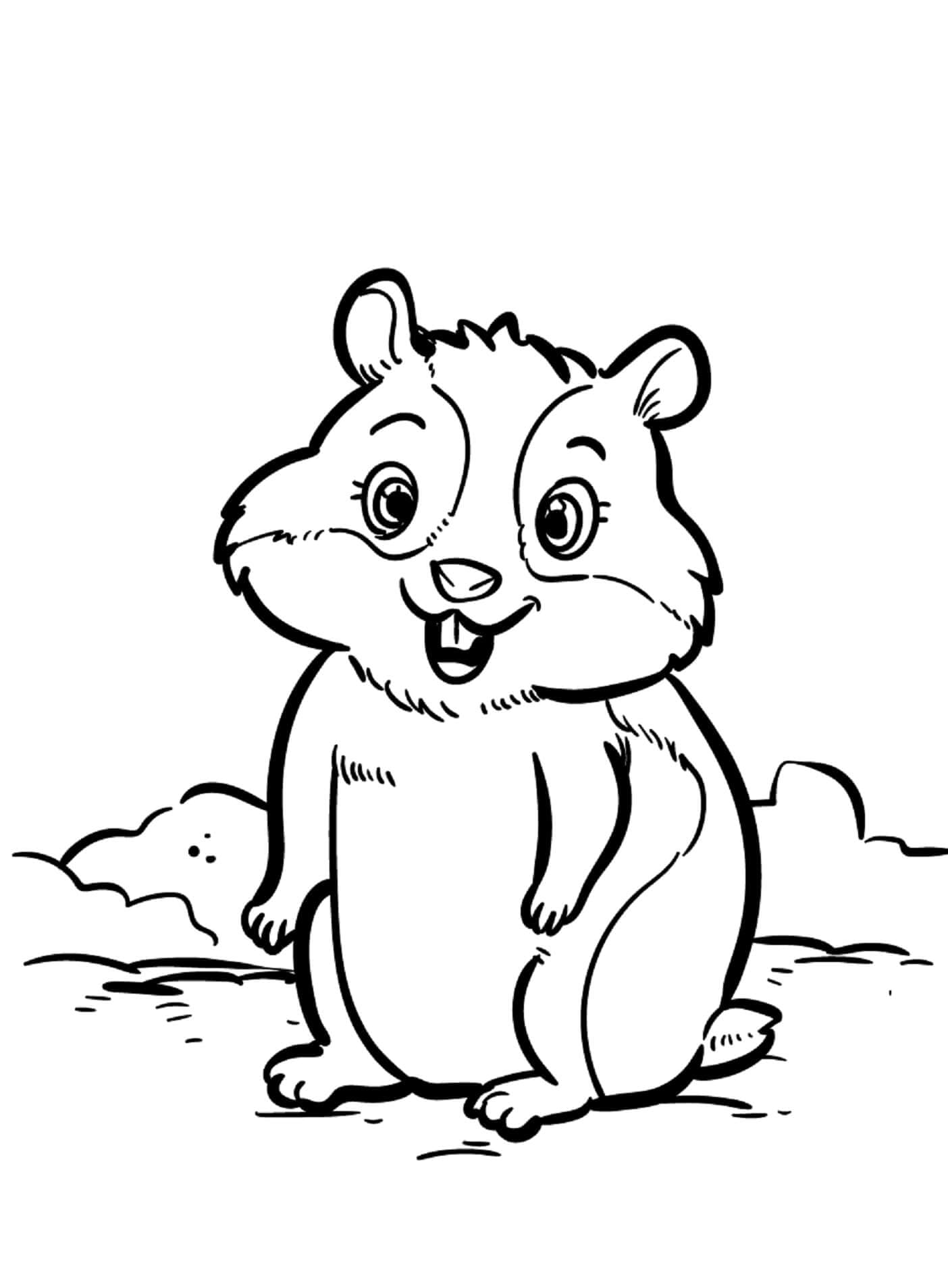 재미있는 햄스터를 그려보세요 coloring page