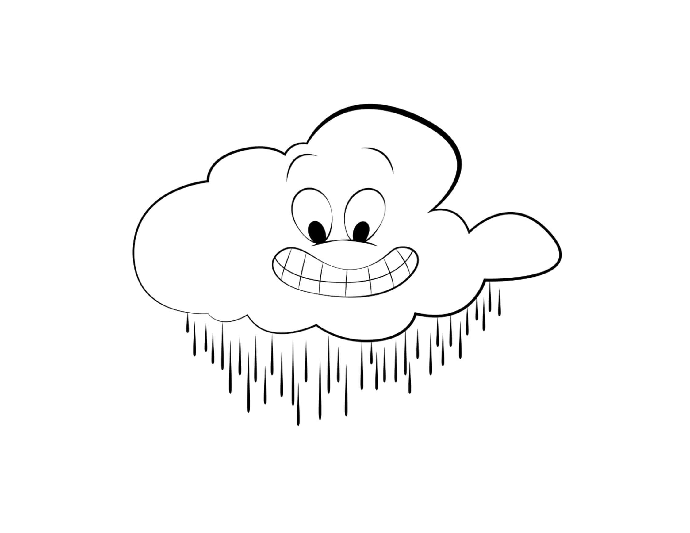 재미있는 만화 구름 coloring page