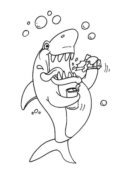 재미있는 상어 coloring page