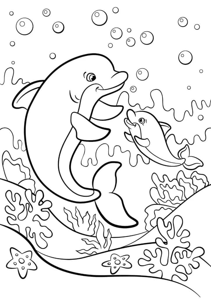 만화 돌고래 coloring page