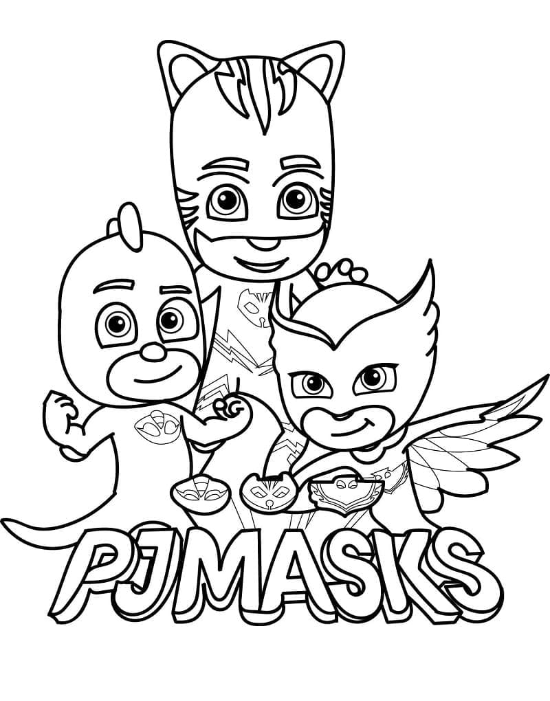 PJ Masks 팀 로고 coloring page