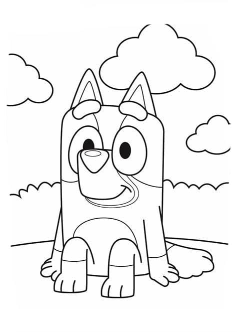 Print Bluey Outline coloring page