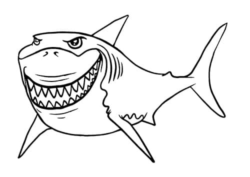 사악한 상어 coloring page