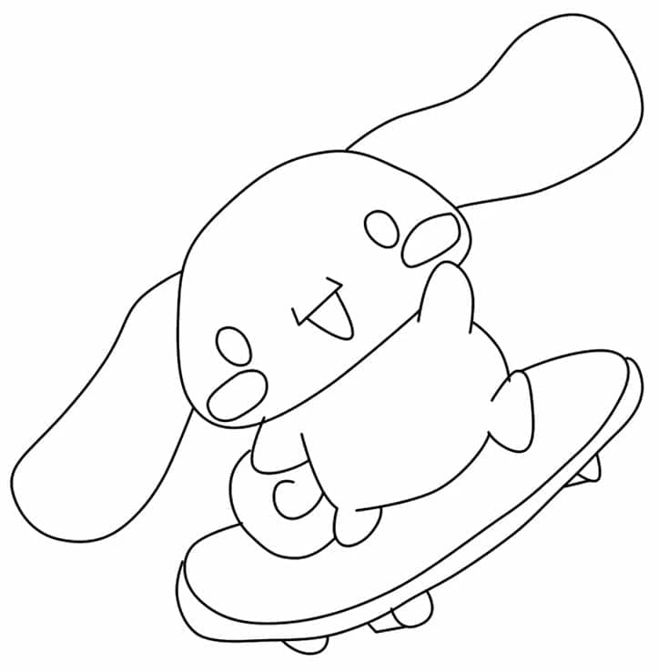 스케이트보드 위의 시나모롤 coloring page