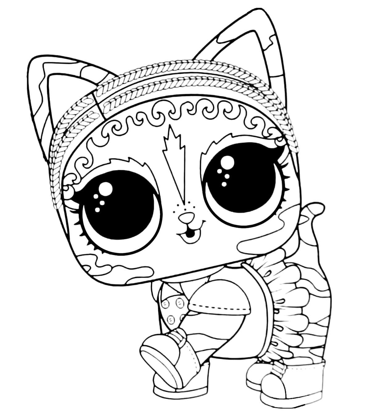 Agent Kitty LOL Surprise coloring page