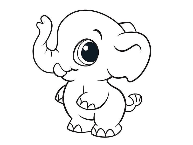 아기 코끼리 coloring page