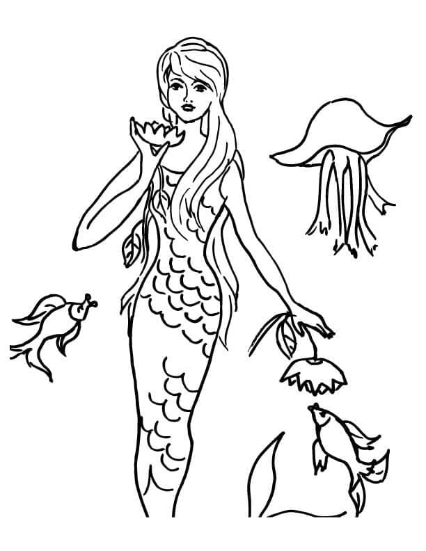 아이들을 위한 인어공주 coloring page