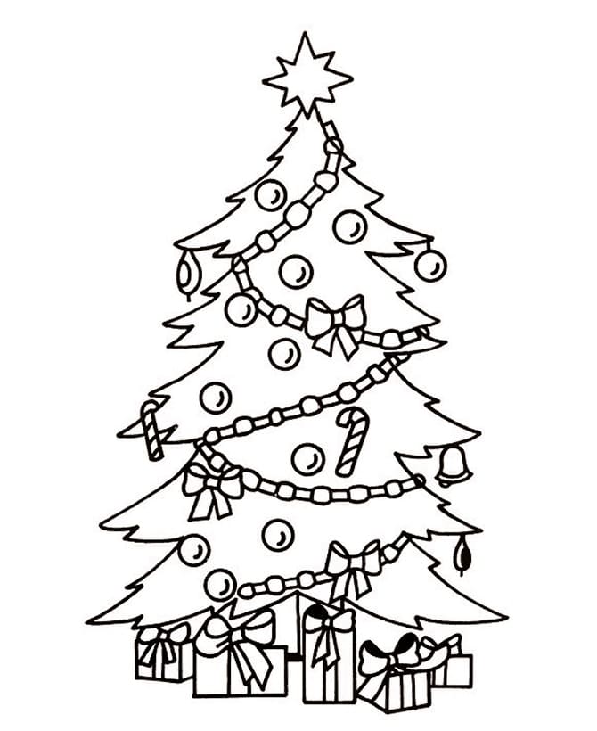 아이들을 위한 크리스마스 트리 coloring page