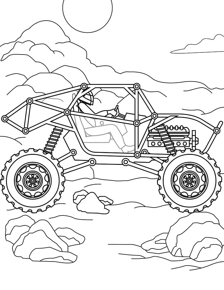 아이들을 위한 멋진 몬스터 트럭 coloring page