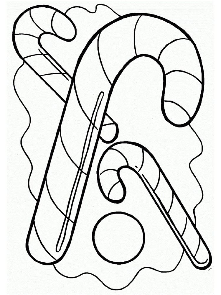 아이들을 위한 무료 지팡이 사탕 coloring page