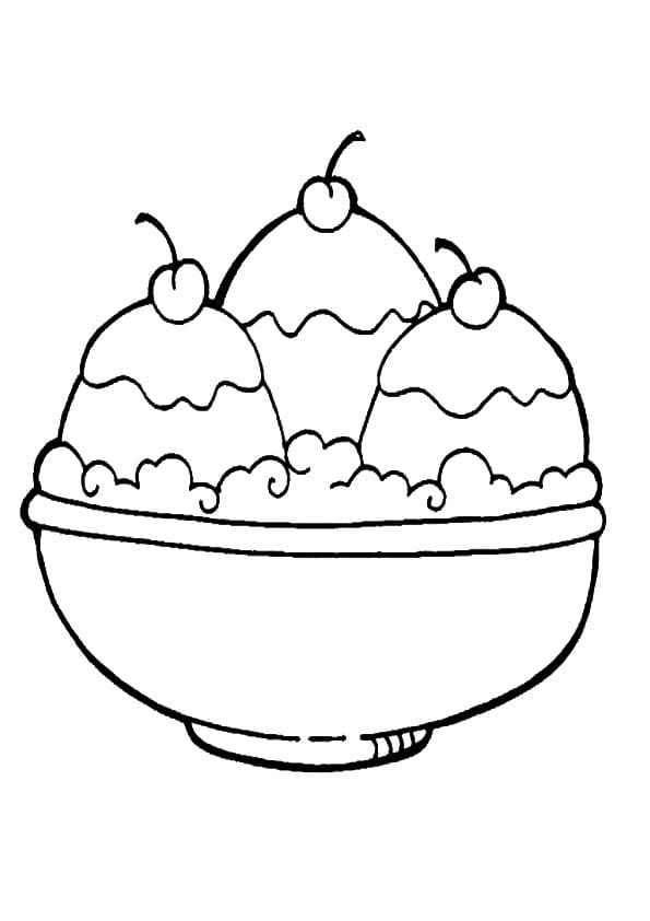 아이스크림 한 그릇 coloring page