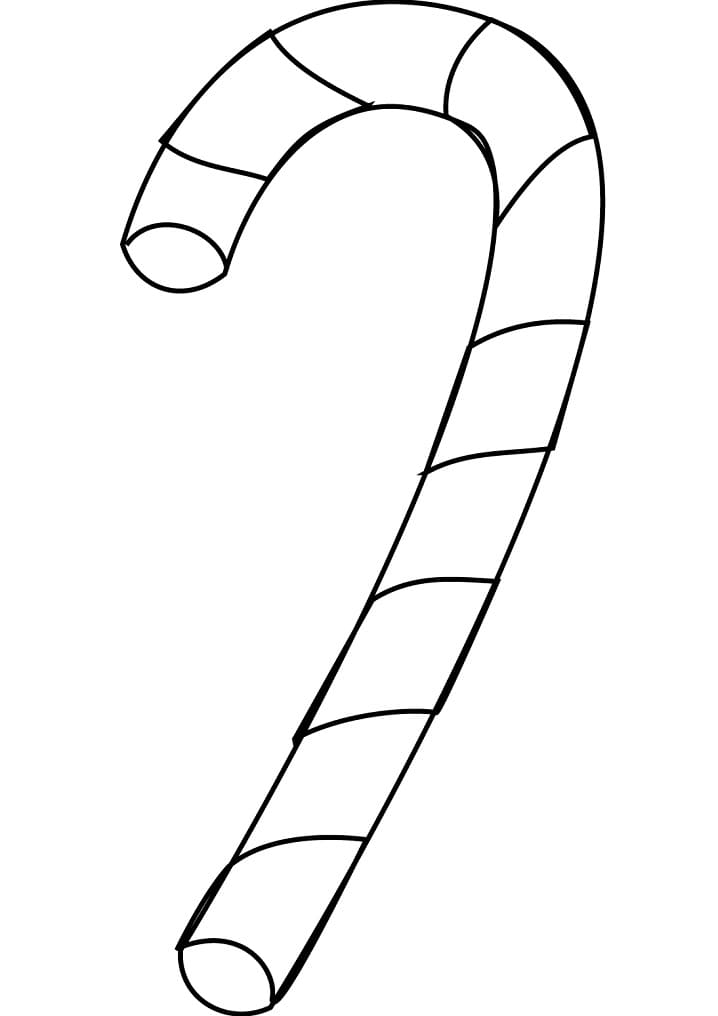 아주 간단한 지팡이 사탕 coloring page
