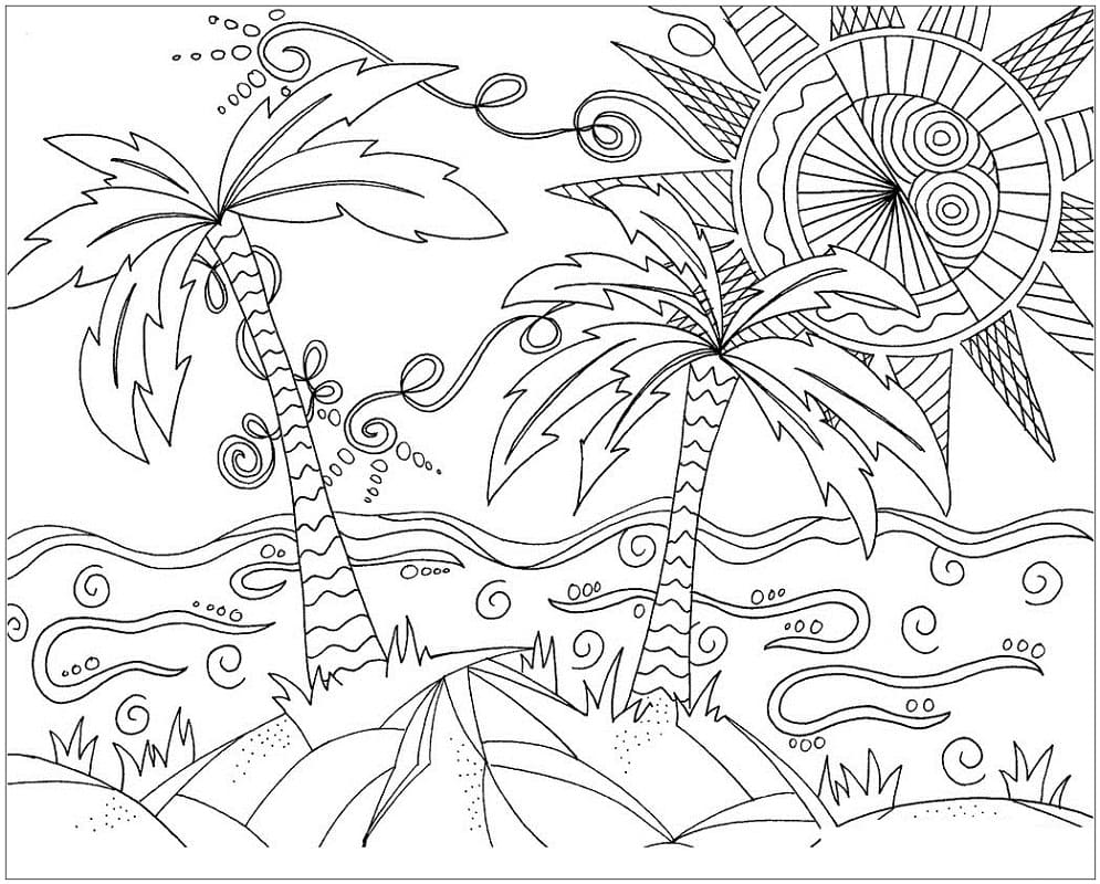 아름다운 해변 coloring page