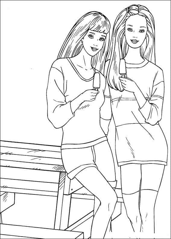 바비 무료 coloring page