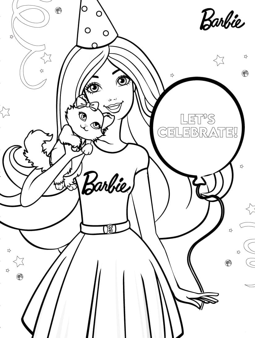 바비 생일 축하해 coloring page