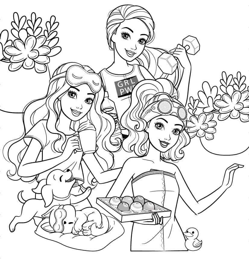 바비와 친구들 coloring page