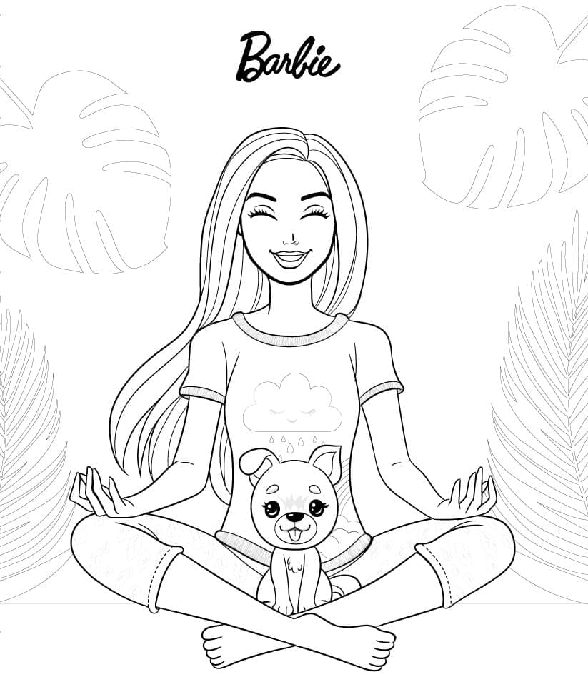 바비와 강아지 coloring page