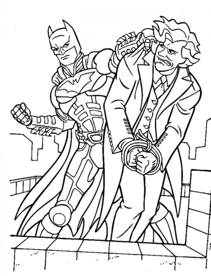 배트맨과 악당 coloring page