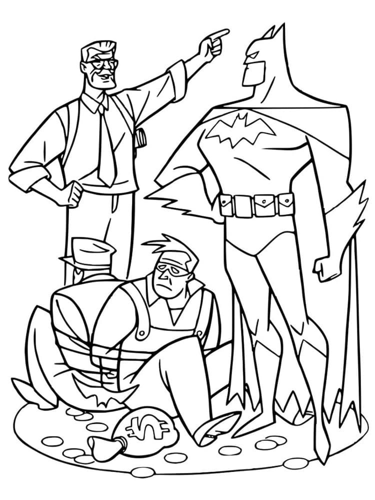 배트맨과 제임스 고든 coloring page