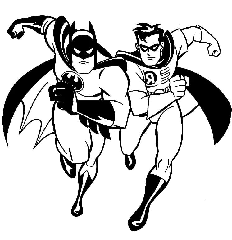 배트맨과 로빈 coloring page