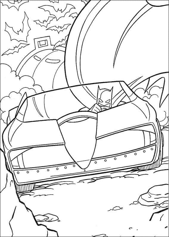 배트모빌의 배트맨 coloring page